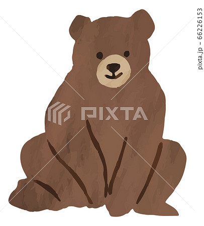 くま クマ 熊 正面 イラスト 水彩 素材のイラスト素材