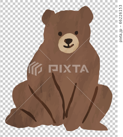 くま クマ 熊 正面 イラスト 水彩 素材のイラスト素材