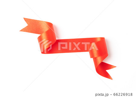 Red banners ribbons label on white 66226918