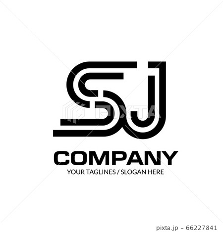 creative initial letter SJ logo design monogram logo elements	 66227841