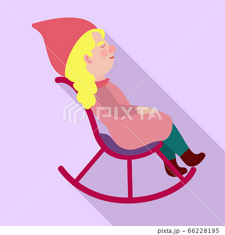Gnome rocking chair icon, flat style 66228195