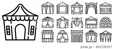 Canopy icons set, outline style 66228307