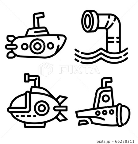 Periscope icons set, outline style 66228311