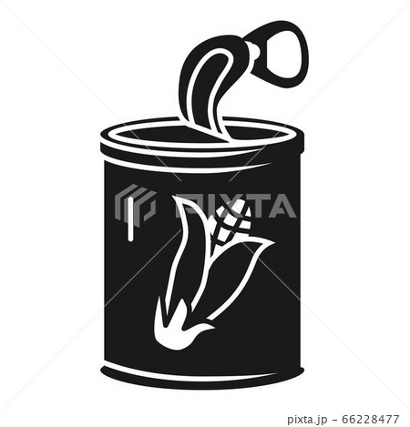 Open can of corn icon, simple style 66228477