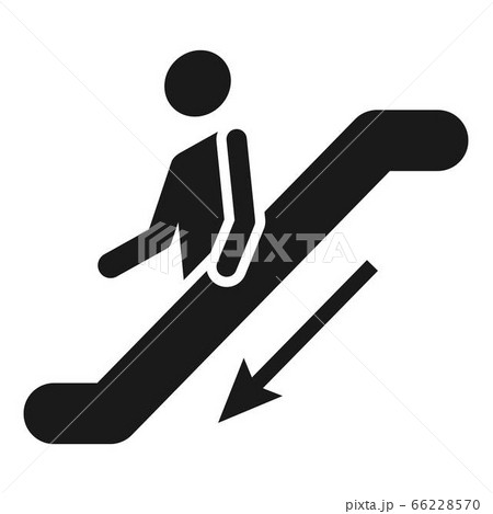 Down escalator icon, simple style 66228570