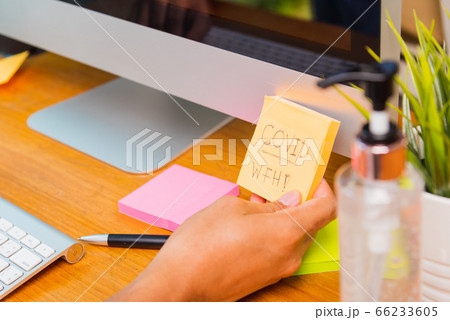 young man wearing a protective mask with 66233605