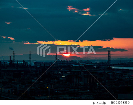 堺市役所展望ロビーからの景色 堺泉北臨海工業地帯 66234399