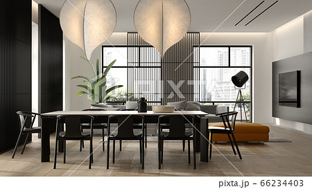 Minimalist Interior of modern living room 3D rendering Minimalist Interior of modern living room 3D rendering 66234403