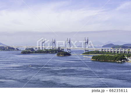 瀬戸大橋 櫃石島橋と岩黒島橋 岡山県倉敷市 瀬戸大橋 櫃石島橋と岩黒島橋 岡山県倉敷市 66235611