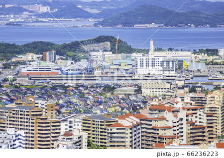 福岡タワーから見た福岡の美しい町並み　マリノアシティ福岡方面 66236223