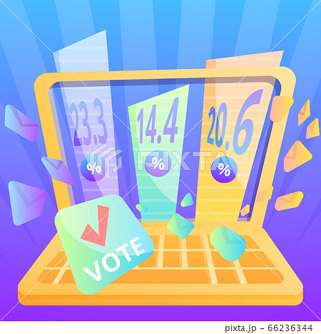Online vote concept background, cartoon style 66236344