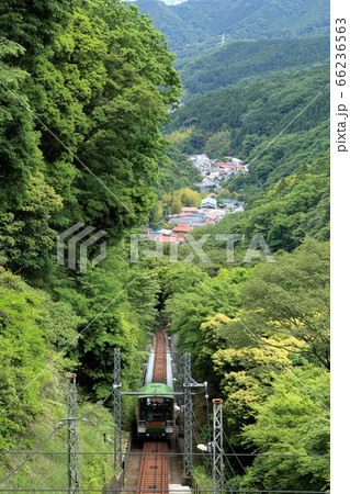 大山観光電鉄 神奈川県伊勢原市大山 丹沢大山国定公園 大山寺駅の写真素材