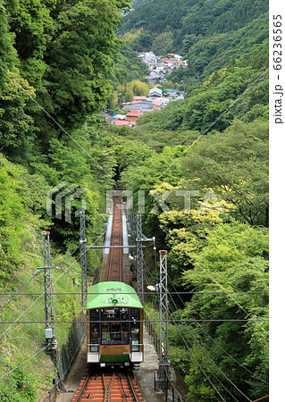 大山観光電鉄 神奈川県伊勢原市大山 丹沢大山国定公園 大山寺駅の写真素材