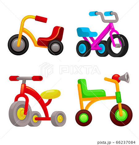 Tricycle icons set, cartoon style 66237084
