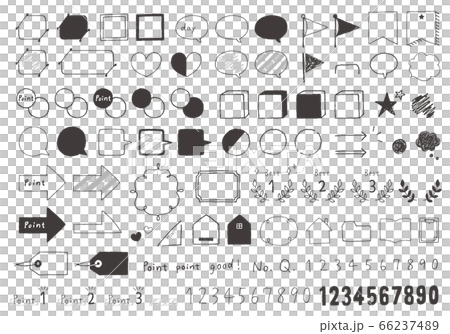 ポイントアイコンと数字素材 手描き ポイントアイコンと数字素材 手描き 66237489