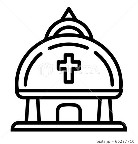Christian temple icon, outline style Christian temple icon, outline style 66237710
