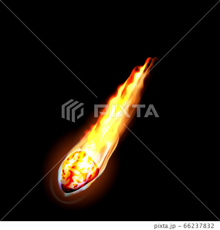 Fire meteorite icon, realistic style 66237832