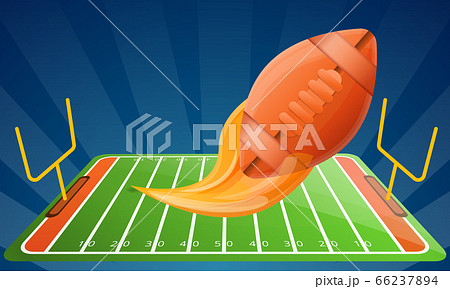 American football modern equipment concept banner, cartoon style 66237894