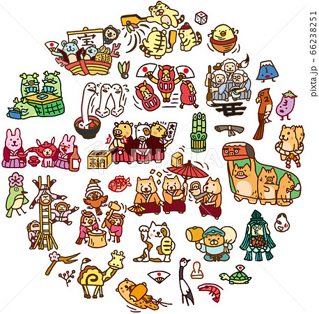 年賀状 十二干支キャラクター 素材 年賀状 十二干支キャラクター 素材 66238251