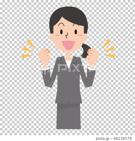 やる気に満ちた女性会社員 主線なし やる気に満ちた女性会社員 主線なし 66238578