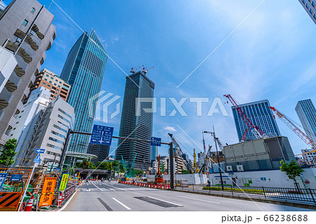 日本の東京都市景観 虎ノ門二丁目や虎ノ門ヒルズ、東京タワーなどを望む 日本の東京都市景観 虎ノ門二丁目や虎ノ門ヒルズ、東京タワーなどを望む 66238688