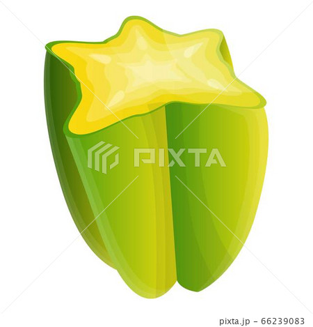 Half carambola icon, cartoon style 66239083