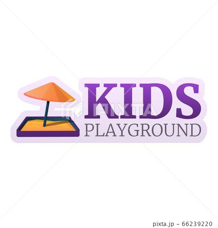 Kids sandbox umbrella logo, cartoon style 66239220