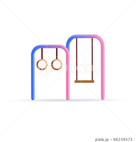 Kid sport rings and swing icon, cartoon style 66239373