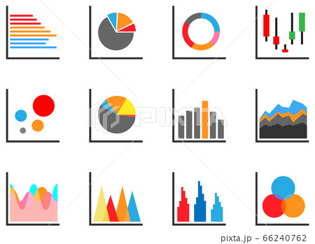 Icon set of colored information chart for infographic presentation and web dashboard 66240762