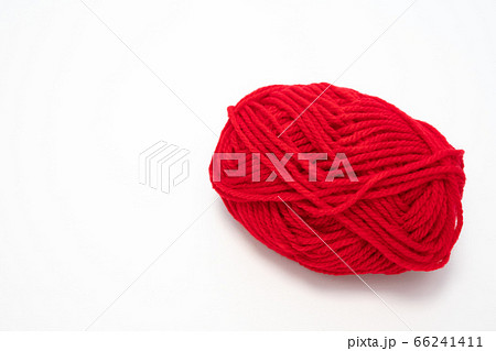 赤い毛糸の写真素材
