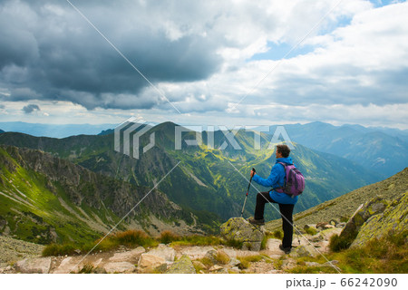 Sporty hiker in Tatra Mountains, Poland 66242090