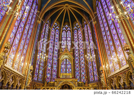 The Sainte Chapelle (Holy Chapel) in Paris, France. The Sainte Chapelle is a royal medieval Gothic chapel in Paris and one of the most famous monuments of the city The Sainte Chapelle (Holy Chapel) in Paris, France. The Sainte Chapelle is a royal medieval Gothic chapel in Paris and one of the most famous monuments of the city 66242218