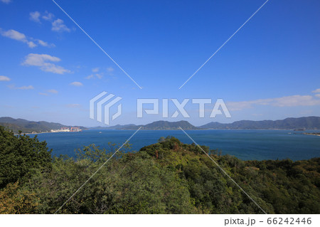 広島県竹原市 大久野島 大久野島展望台からの風景 広島県竹原市 大久野島 大久野島展望台からの風景 66242446