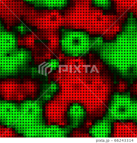 Seamless multicolor geometric glowing chaotic red and green circles pattern 66243314