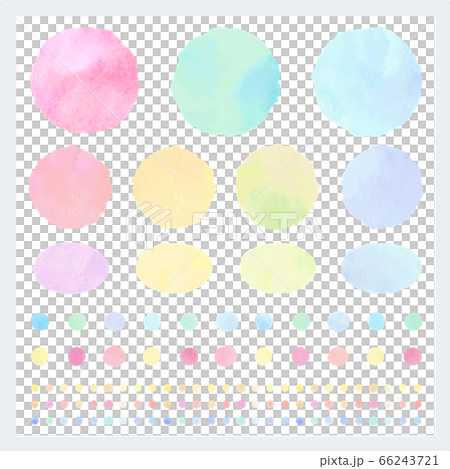 Watercolor material set Maru (Watercolor vector) 66243721