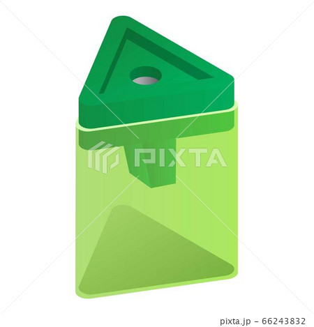 Triangular sharpener icon, isometric style 66243832