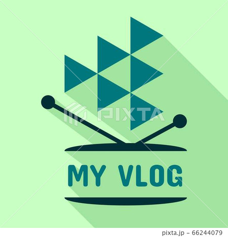 My vlog logo, flat style 66244079