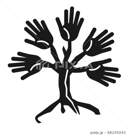 Tree people cohesion icon, simple style 66245043