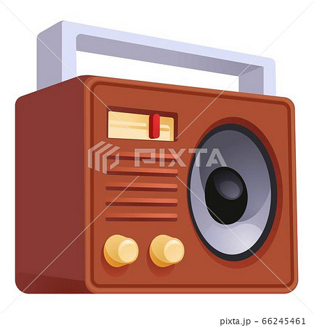 Retro old radio icon, cartoon style 66245461