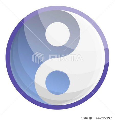 Ying yang icon, cartoon style 66245497