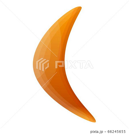 Wood boomerang icon, cartoon style Wood boomerang icon, cartoon style 66245655