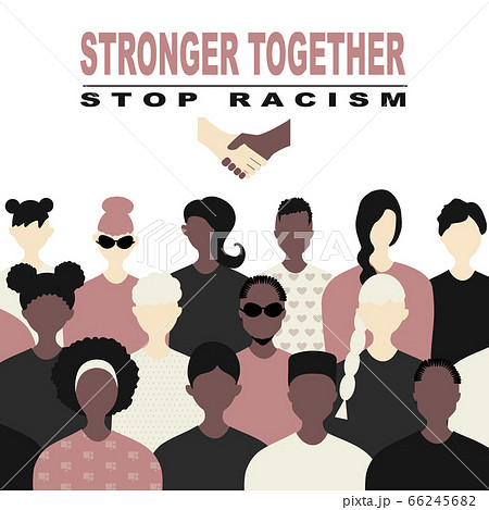 Stop racism and stronger together concept. BLM, 66245682