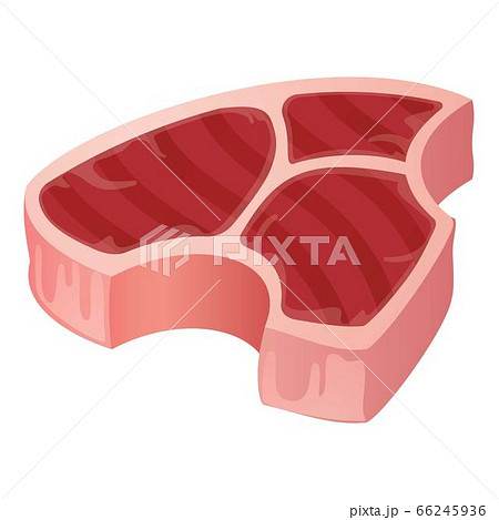 Raw meat steak icon, cartoon style Raw meat steak icon, cartoon style 66245936