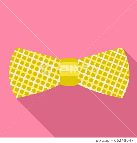 Striped gold bow tie icon, flat style 66248047
