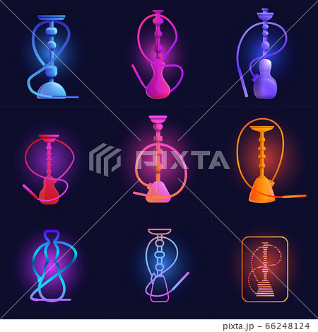 Hookah icons set, cartoon style 66248124