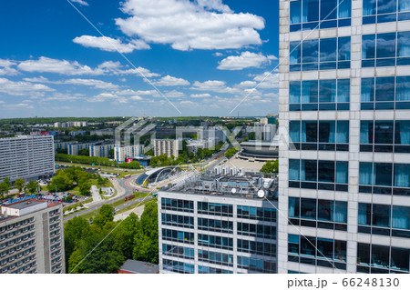 Aerial view of modern business city center of Katowice, Upper Silesia. Poland. 66248130