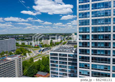 Aerial view of modern business city center of Katowice, Upper Silesia. Poland. Aerial view of modern business city center of Katowice, Upper Silesia. Poland. 66248131