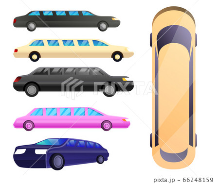 Limousine icons set, cartoon style 66248159