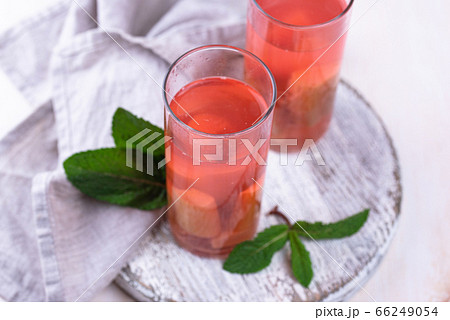 Healthy vitamin rhubarb summer drink 66249054