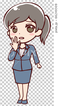 Worried anime office worker - Stock Illustration [66249309] - PIXTA